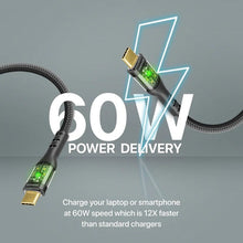 Load image into Gallery viewer, PROMATE 60W Power Delivery Ultra-Fast USB-C Cable with Transparent Shells