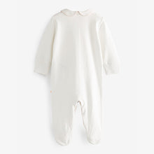Load image into Gallery viewer, White/Pink Bear Baby Sleepsuits 3 Pack (0-18mths)