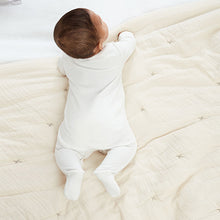 Load image into Gallery viewer, White/Pink Bear Baby Sleepsuits 3 Pack (0-18mths)