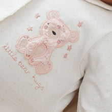 Load image into Gallery viewer, White/Pink Bear Baby Sleepsuits 3 Pack (0-18mths)