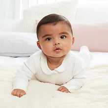 Load image into Gallery viewer, White/Pink Bear Baby Sleepsuits 3 Pack (0-18mths)