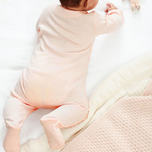 Load image into Gallery viewer, Pale Pink Bunny Floral Baby Sleepsuits 3 Pack (0mth-18mths)