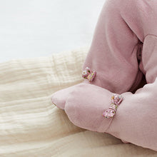 Load image into Gallery viewer, Lilac Purple Baby Velour Sleepsuit (0-18mths)