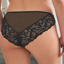 Load image into Gallery viewer, Black High Leg Comfort Lace Knickers