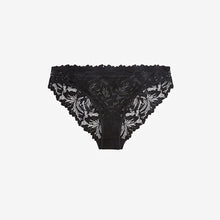 Load image into Gallery viewer, Black High Leg Comfort Lace Knickers