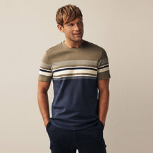 Load image into Gallery viewer, Navy Blue/Neutral Block T-Shirt