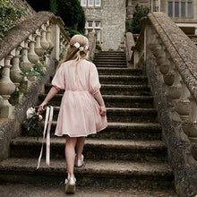 Load image into Gallery viewer, Pink Chiffon Corsage Dress (3-12yrs)