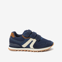 Load image into Gallery viewer, Navy Blue Strap Touch Fastening Trainers (Older Boys)