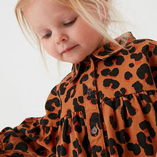 Load image into Gallery viewer, Animal Print Cotton Shirt Dress (3mths-4yrs)