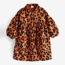 Load image into Gallery viewer, Animal Print Cotton Shirt Dress (3mths-4yrs)