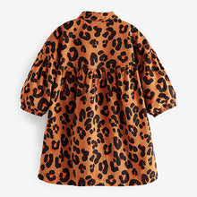 Load image into Gallery viewer, Animal Print Cotton Shirt Dress (3mths-4yrs)