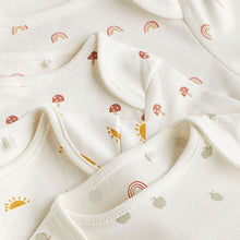 Load image into Gallery viewer, Cream Rainbow Baby Printed Long Sleeve Bodysuits 4 Pack (0mth-18mths)