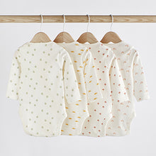 Load image into Gallery viewer, Cream Rainbow Baby Printed Long Sleeve Bodysuits 4 Pack (0mth-18mths)