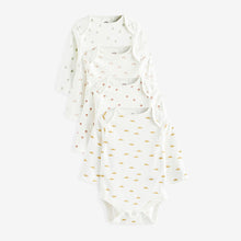 Load image into Gallery viewer, Cream Rainbow Baby Printed Long Sleeve Bodysuits 4 Pack (0mth-18mths)