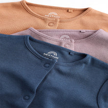 Load image into Gallery viewer, Navy/Grey/Orange Baby Cotton Sleepsuits 3 Pack (0-1.5yrs)