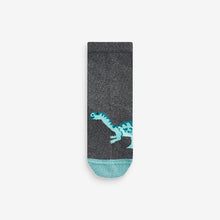 Load image into Gallery viewer, Grey Dinosaur 7 Pack Cotton Rich Socks (Boys)