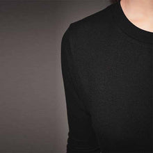 Load image into Gallery viewer, Black Soft Touch Ribbed Long Sleeve T-Shirt with TENCEL™ Lyocell