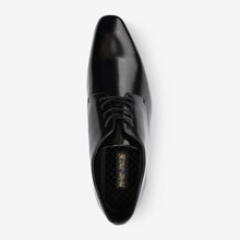 Load image into Gallery viewer, Black Hi-shine Derby Lace- Up Shoes