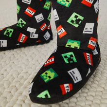 Load image into Gallery viewer, Minecraft Black Warm Lined Slipper Boots (Older Boys)