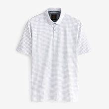 Load image into Gallery viewer, White Geo Print Polo Shirt