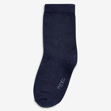 Load image into Gallery viewer, Navy Blue 7 Pack Cotton Rich Socks (Older Boys)