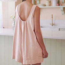 Load image into Gallery viewer, Pink Linen Blend Sleeveless Playsuit