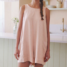 Load image into Gallery viewer, Pink Linen Blend Sleeveless Playsuit