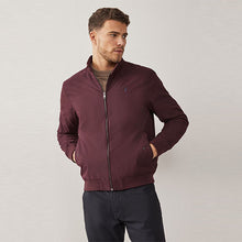 Load image into Gallery viewer, Burgundy Red Shower Resistant Check Lining Harrington Jacket