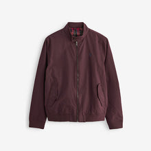 Load image into Gallery viewer, Burgundy Red Shower Resistant Check Lining Harrington Jacket