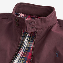 Load image into Gallery viewer, Burgundy Red Shower Resistant Check Lining Harrington Jacket