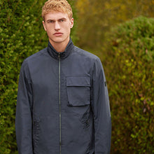 Load image into Gallery viewer, Navy Blue Funnel Neck Shower Resistant Jacket