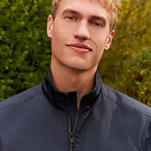 Load image into Gallery viewer, Navy Blue Funnel Neck Shower Resistant Jacket