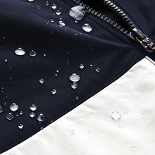 Load image into Gallery viewer, Navy Blue/Tan Brown Shower Resistant Duratrek Anorak Jacket