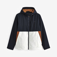 Load image into Gallery viewer, Navy Blue/Tan Brown Shower Resistant Duratrek Anorak Jacket
