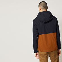 Load image into Gallery viewer, Navy Blue/Tan Brown Shower Resistant Duratrek Anorak Jacket