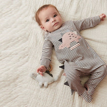 Load image into Gallery viewer, Monochrome Dinosaur Baby Sleepsuits 3 Pack (0-2yrs)