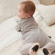 Load image into Gallery viewer, Monochrome Dinosaur Baby Sleepsuits 3 Pack (0-2yrs)