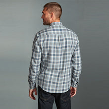 Load image into Gallery viewer, Grey Signature Brushed Flannel Check Shirt