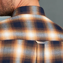 Load image into Gallery viewer, Tan/Navy Signature Brushed Flannel Check Shirt
