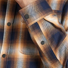 Load image into Gallery viewer, Tan/Navy Signature Brushed Flannel Check Shirt