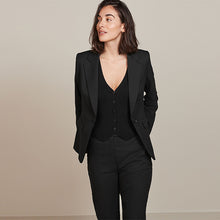 Load image into Gallery viewer, Black Tailored Single Breasted Jacket