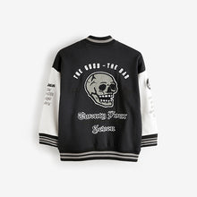 Load image into Gallery viewer, Black Skate Varsity Bomber Jacket (3-12yrs)