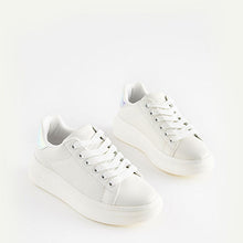 Load image into Gallery viewer, White/Iridescent Chunky Sole Trainers (Older Girls)