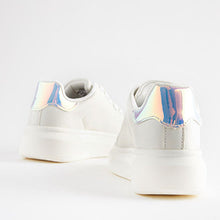 Load image into Gallery viewer, White/Iridescent Chunky Sole Trainers (Older Girls)