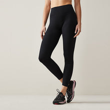 Load image into Gallery viewer, Black Ribbed Seamless High Waist Leggings