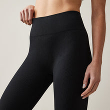 Load image into Gallery viewer, Black Ribbed Seamless High Waist Leggings