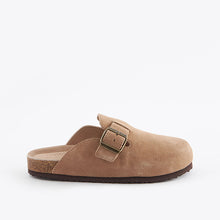 Load image into Gallery viewer, Tan Brown Suede Slip-On Clogs