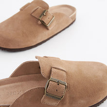 Load image into Gallery viewer, Tan Brown Suede Slip-On Clogs