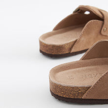 Load image into Gallery viewer, Tan Brown Suede Slip-On Clogs