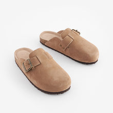 Load image into Gallery viewer, Tan Brown Suede Slip-On Clogs